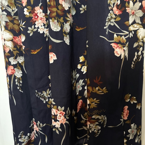 Shein Floral Print Tie Back Belted Maxi Dress Navy Blue women’s size small - Picture 13 of 15